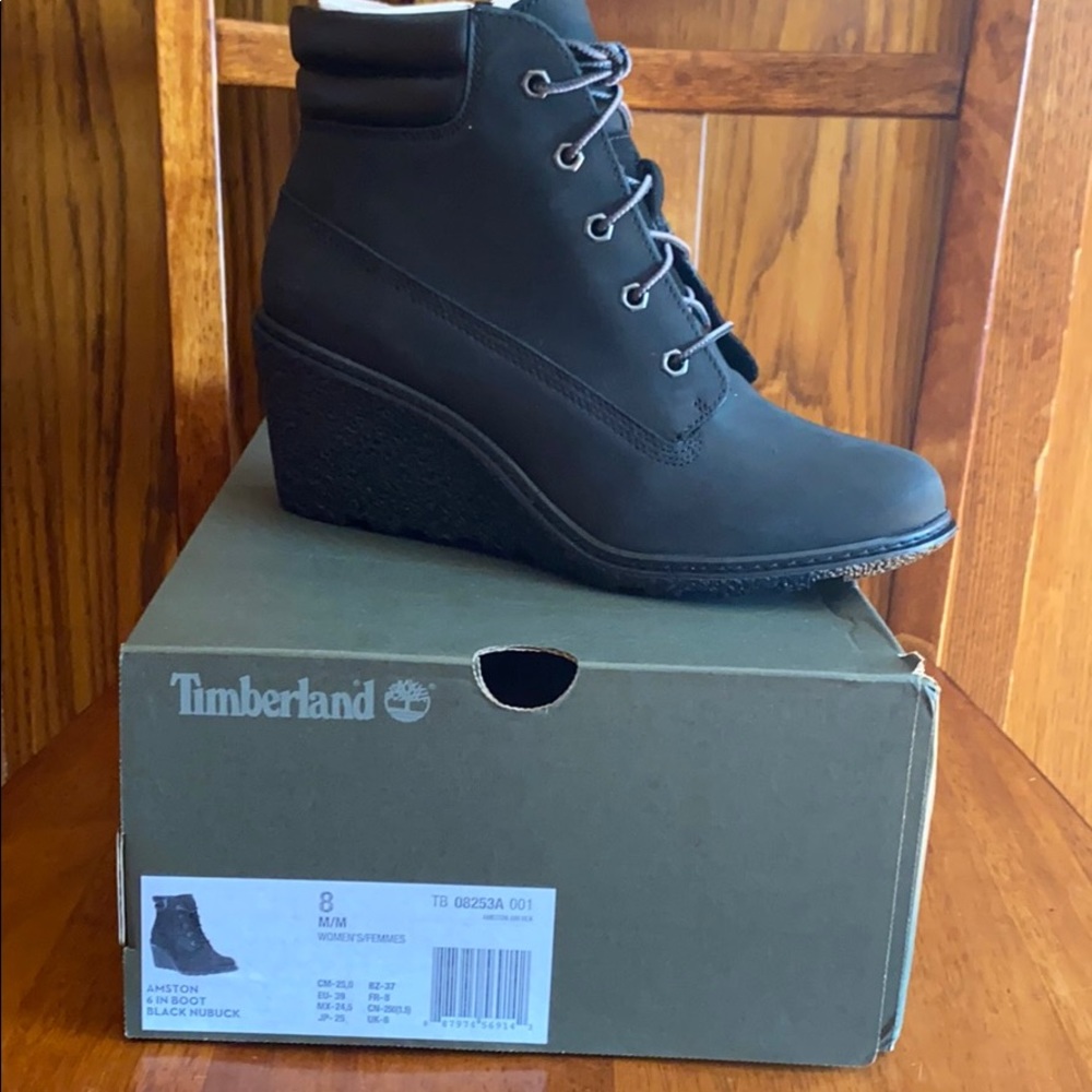 Timberland Amston Black Nubuck Wedge